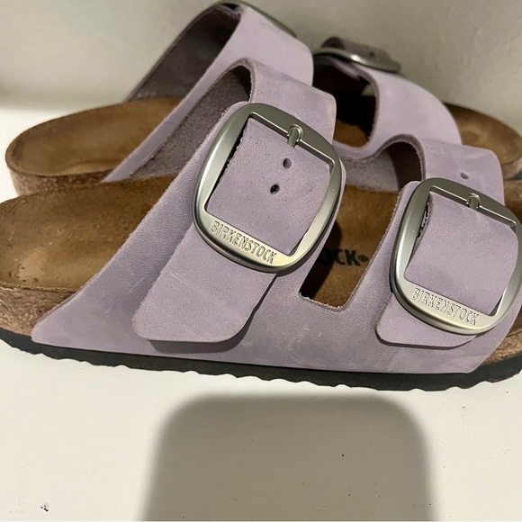 Birkenstock Arizona Big Buckle Nubuck Leather Purple Fog Sandals- 37 - Picture 8 of 12